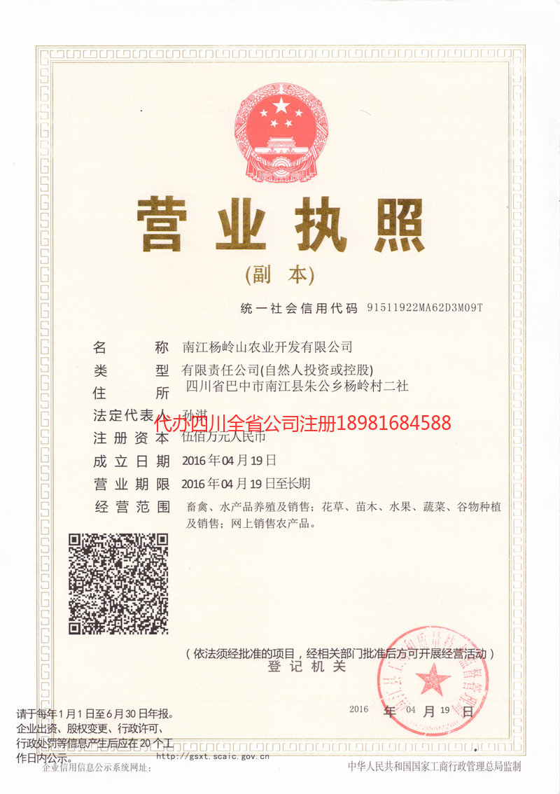 防城港防城港杨岭山农业开发有限公司